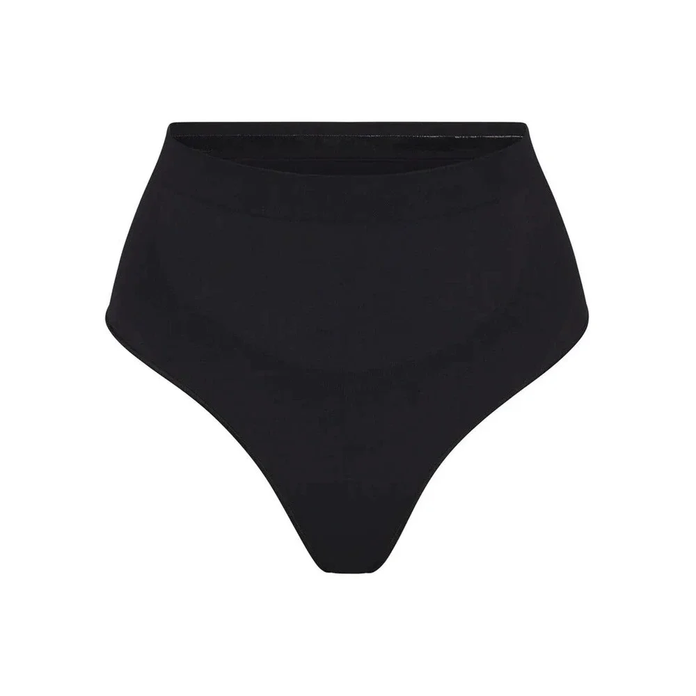 NWT Skims Seamless Sculpt Mid‎ Waist Thong, Onyx, L